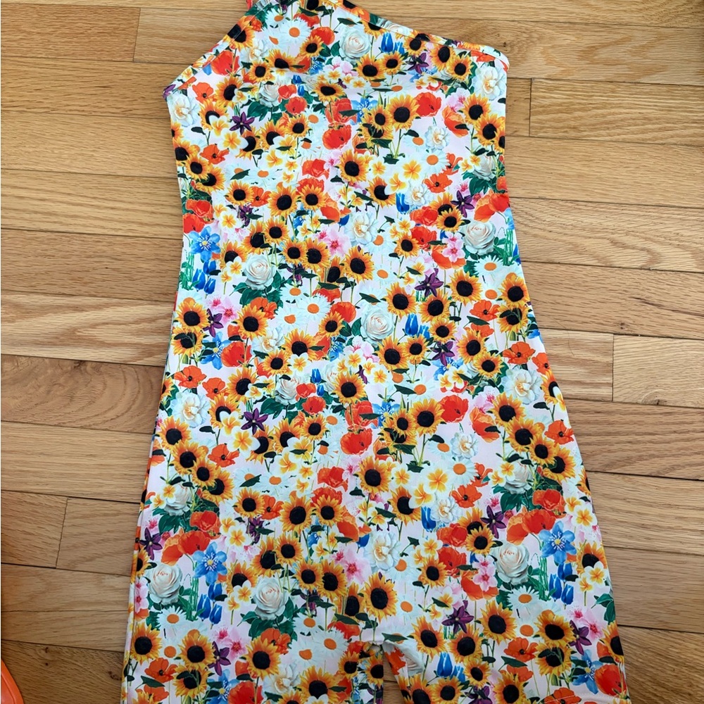 Floral One-Shoulder Romper